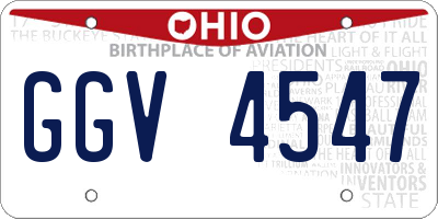 OH license plate GGV4547
