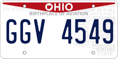 OH license plate GGV4549