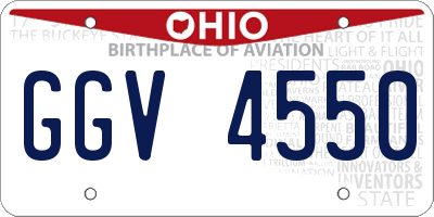 OH license plate GGV4550