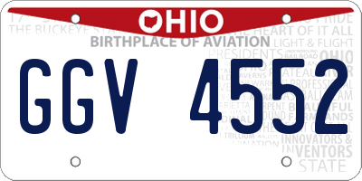 OH license plate GGV4552