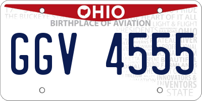 OH license plate GGV4555