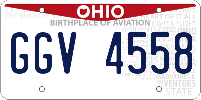 OH license plate GGV4558