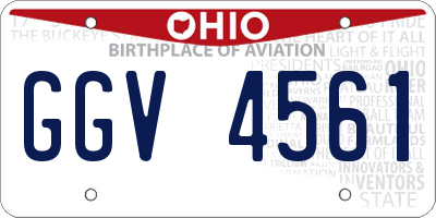 OH license plate GGV4561