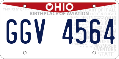 OH license plate GGV4564