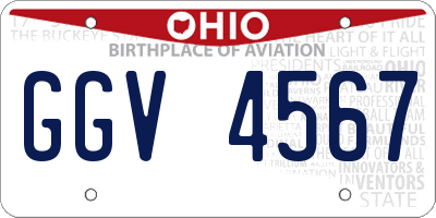 OH license plate GGV4567