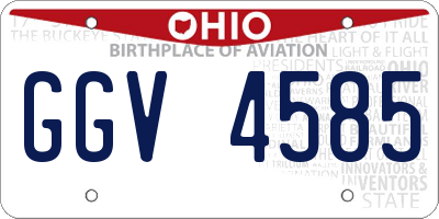 OH license plate GGV4585