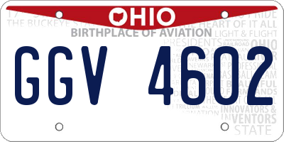 OH license plate GGV4602