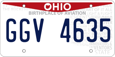OH license plate GGV4635