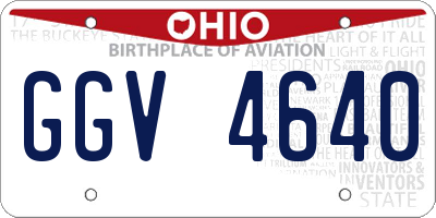 OH license plate GGV4640