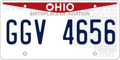 OH license plate GGV4656