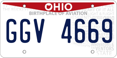 OH license plate GGV4669