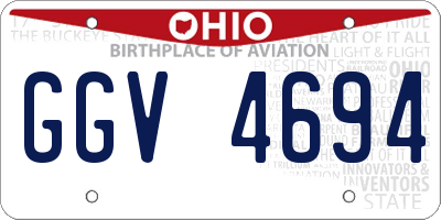 OH license plate GGV4694