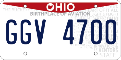 OH license plate GGV4700