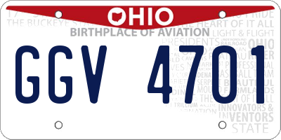OH license plate GGV4701