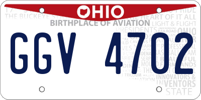 OH license plate GGV4702