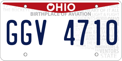 OH license plate GGV4710