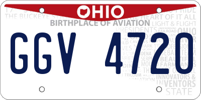 OH license plate GGV4720