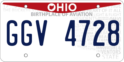 OH license plate GGV4728