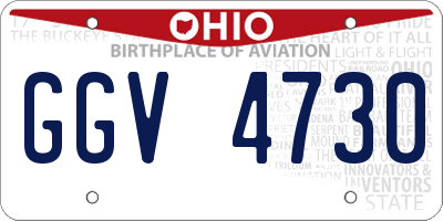 OH license plate GGV4730