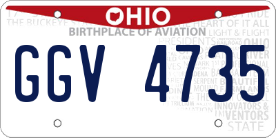 OH license plate GGV4735