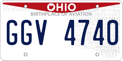 OH license plate GGV4740