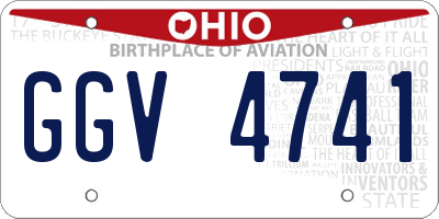 OH license plate GGV4741