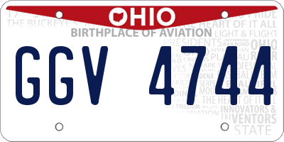 OH license plate GGV4744