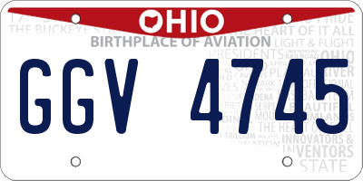 OH license plate GGV4745