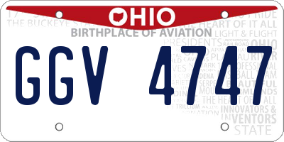 OH license plate GGV4747