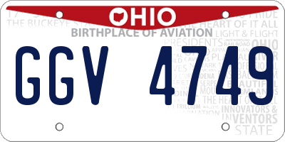 OH license plate GGV4749