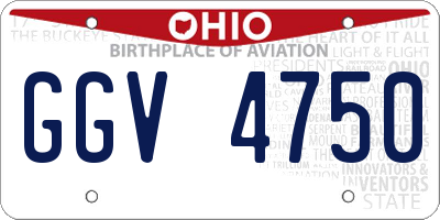 OH license plate GGV4750