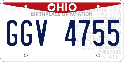 OH license plate GGV4755