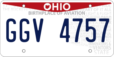 OH license plate GGV4757