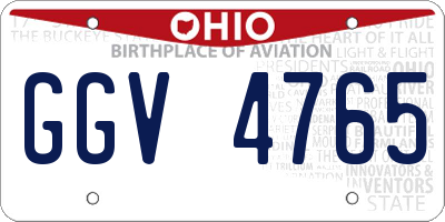 OH license plate GGV4765