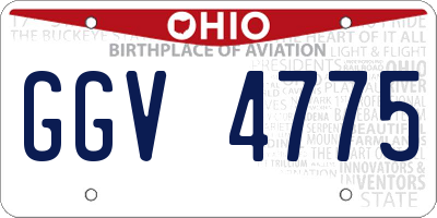 OH license plate GGV4775