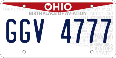 OH license plate GGV4777