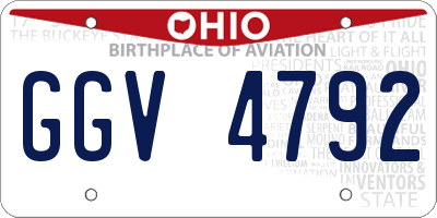 OH license plate GGV4792