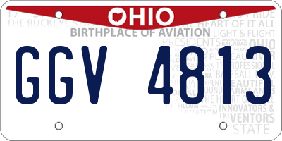 OH license plate GGV4813