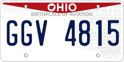 OH license plate GGV4815