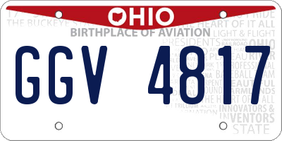 OH license plate GGV4817