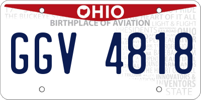 OH license plate GGV4818