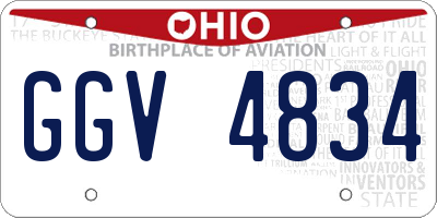 OH license plate GGV4834