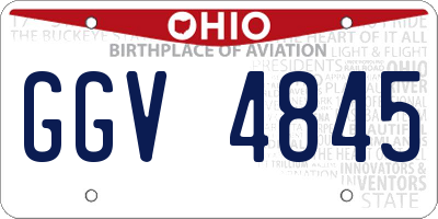 OH license plate GGV4845