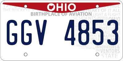OH license plate GGV4853