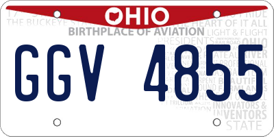 OH license plate GGV4855