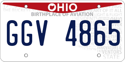 OH license plate GGV4865