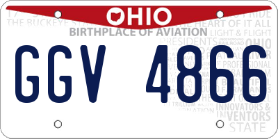 OH license plate GGV4866