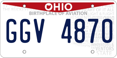 OH license plate GGV4870