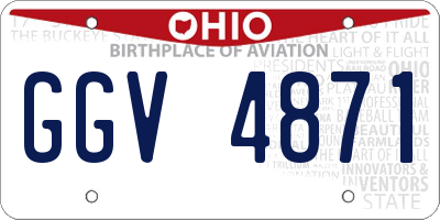 OH license plate GGV4871