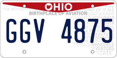 OH license plate GGV4875